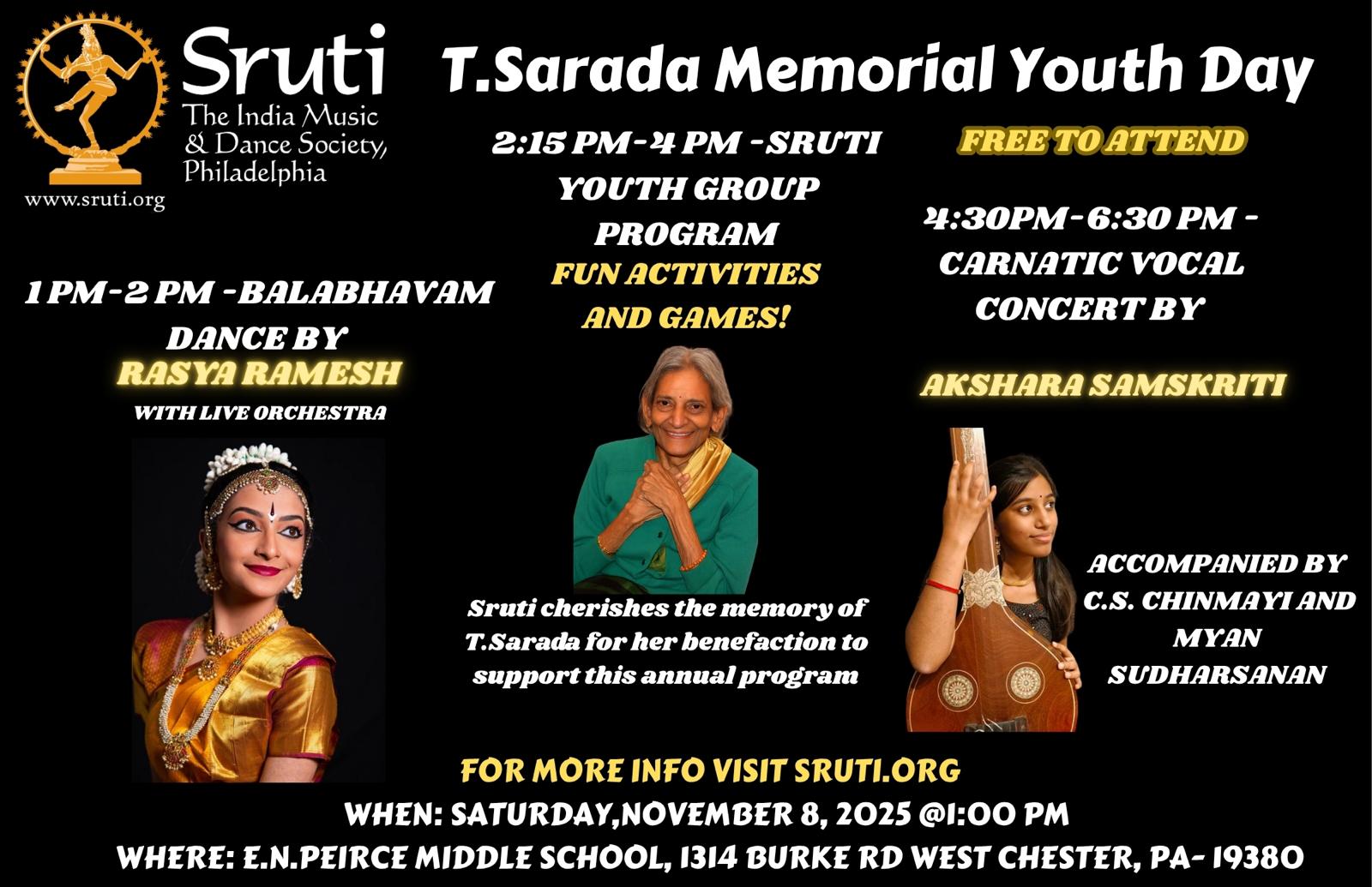 T Sarada Memorial Youth Day (Free event)